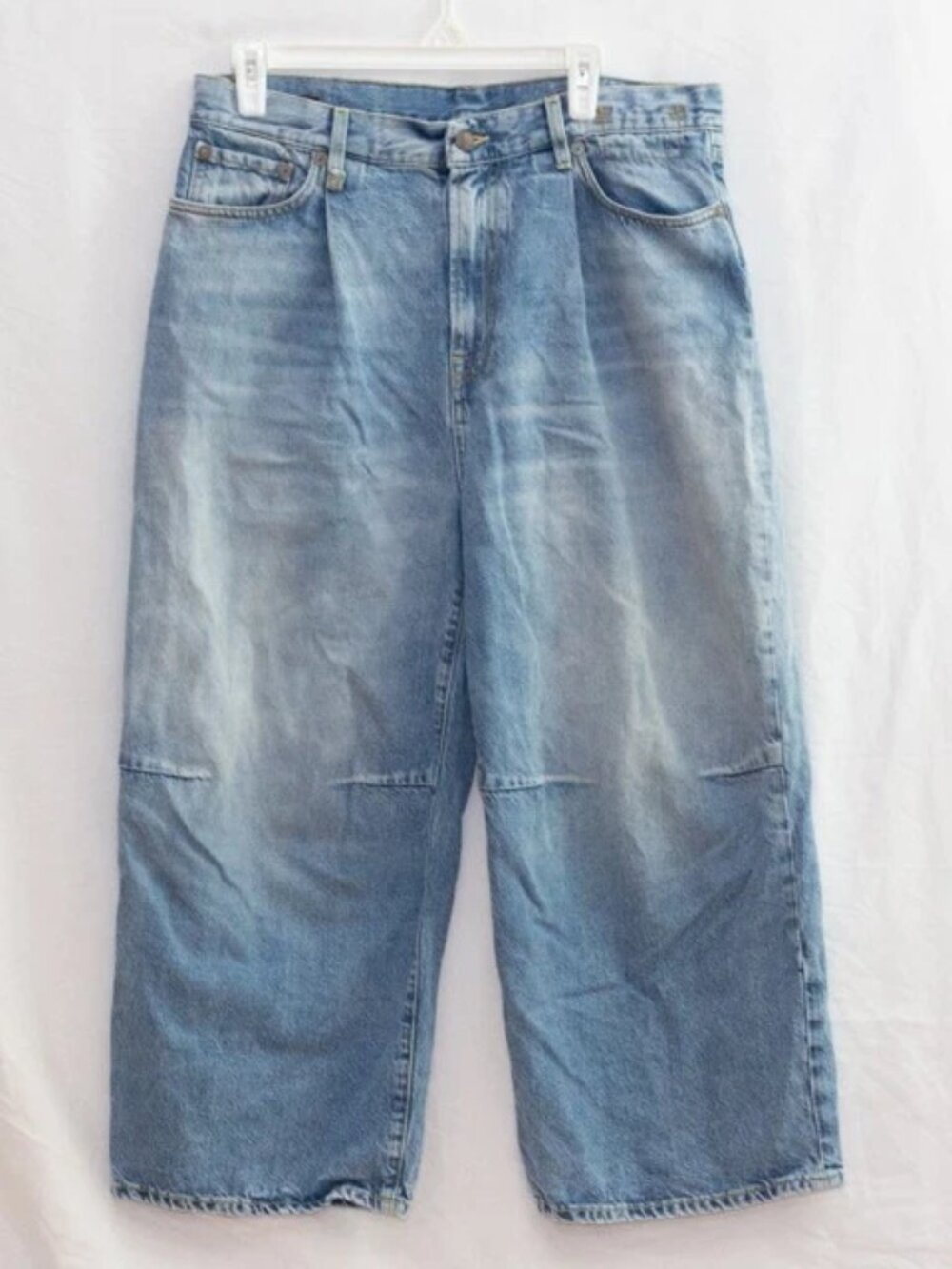 Rare R13 Crop Wide Leg Jeans Darted Knees High Rise Italy Made Season 2025 Sz 30